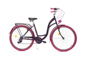 Meisjesfiets 26 inch - stadsfiets 7 versnellingen - zwart roze