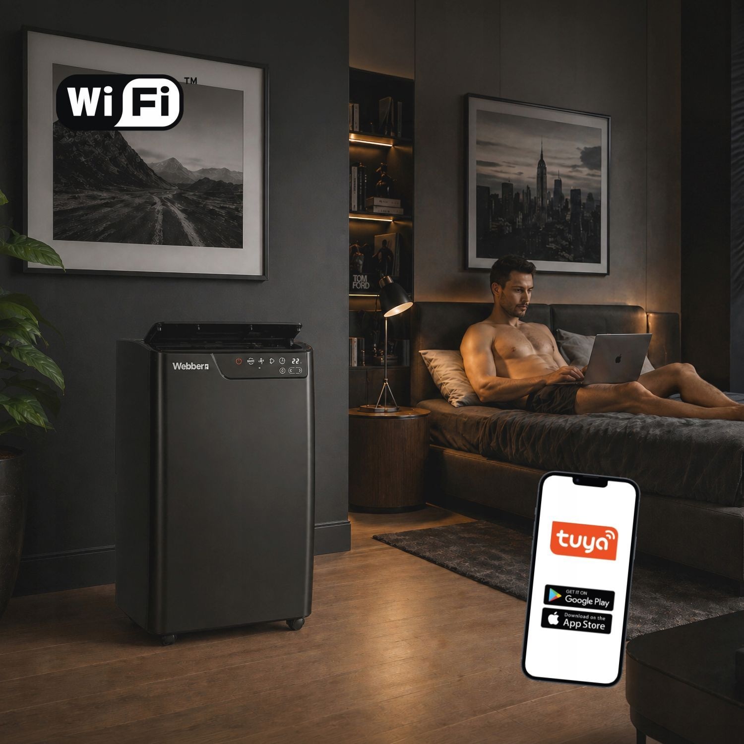 Mobiele airco 12000 BTU - wifi - verwarmen en ontvochtigen