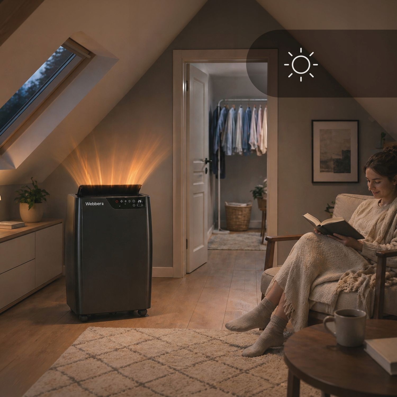 Mobiele airco 12000 BTU - wifi - verwarmen en ontvochtigen