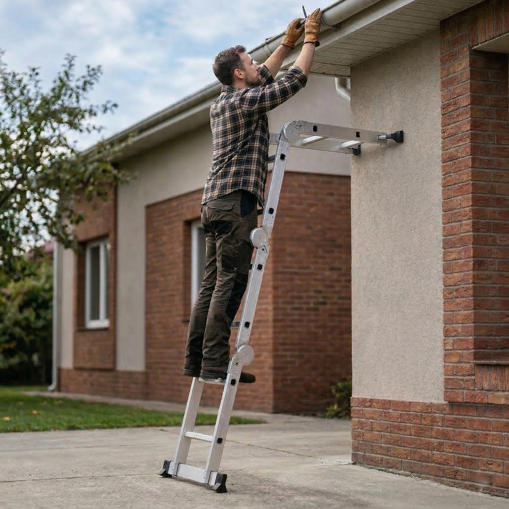 Vouwladder 4x2 treden - werkhoogte 3,50 m - tot 150 kg