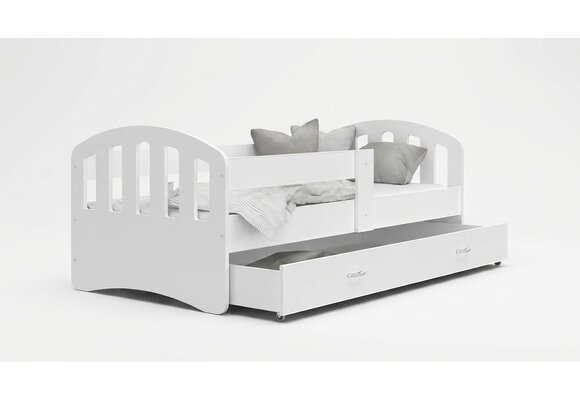Wit houten bed 200x90cm | Koudschuim matras & lade | MDF/Grenen