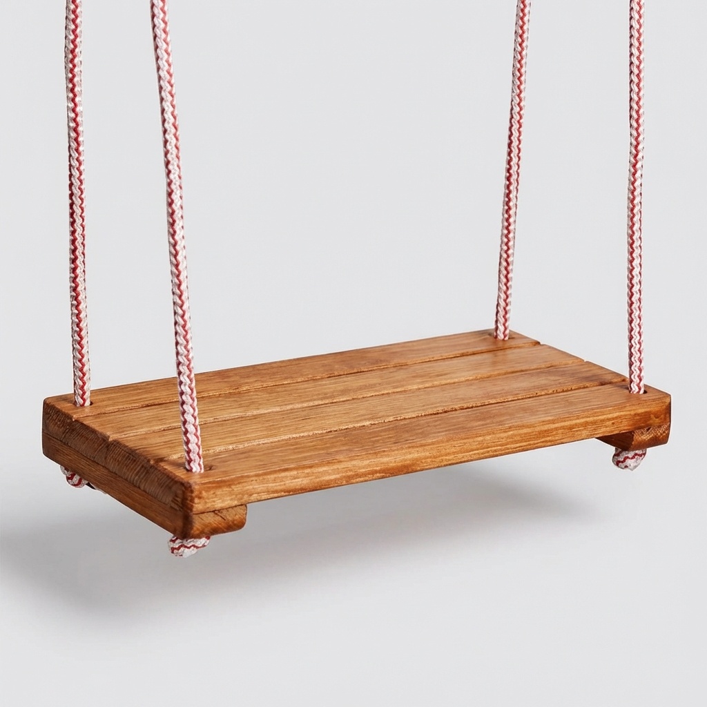 Houten schommel - groot - 70x23 cm - gelakt
