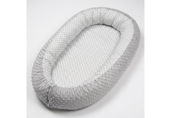 Babynestje - babynest - 82x54cm - diamant patroon - grijs