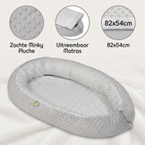 Babynestje - babynest - 82x54cm - diamant patroon - grijs