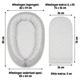 Babynestje - babynest - 82x54cm - diamant patroon - grijs