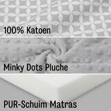 Babynestje - babynest - 82x54cm - diamant patroon - grijs