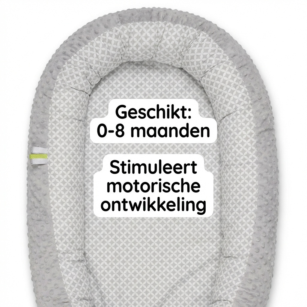 Babynestje - babynest - 82x54cm - diamant patroon - grijs
