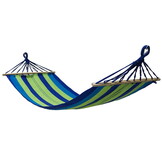 Hangmat 200 x 80 cm met dwarsstang – Groen blauw gestreept