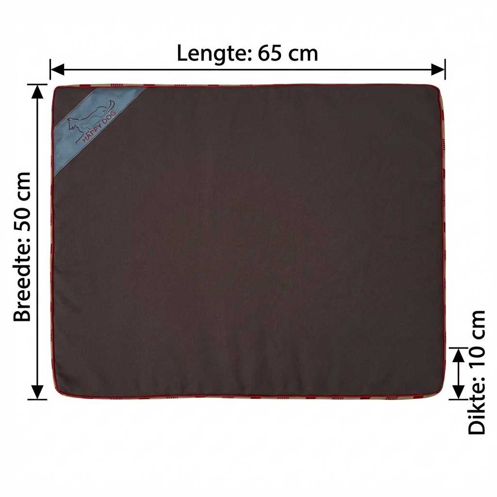 Hondenkussen - hondenmatras - 65x50x10 cm - waterdicht - bruin