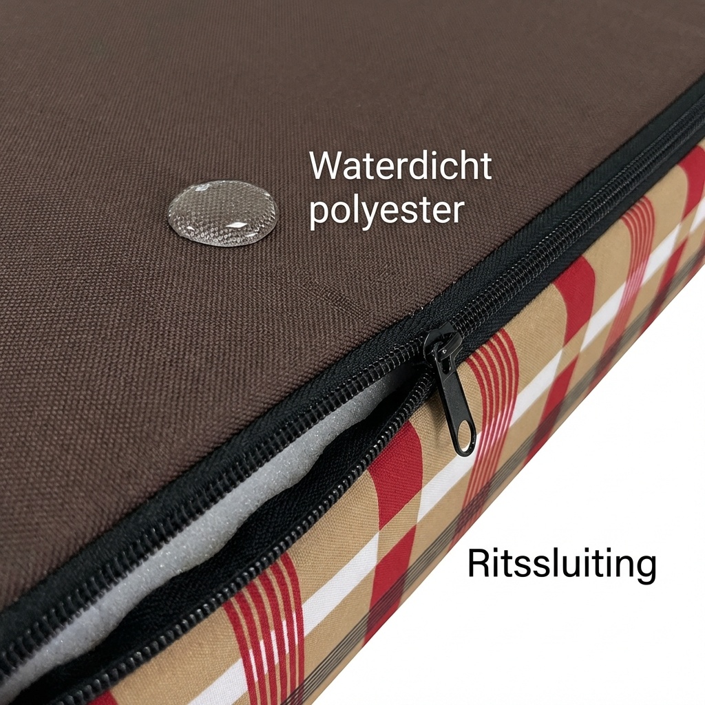 Hondenkussen - hondenmatras - 65x50x10 cm - waterdicht - bruin