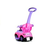 Loopauto - met duwstang - 62x44x85 cm - roze - tot 27 kg