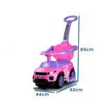 Loopauto - met duwstang - 62x44x85 cm - roze - tot 27 kg
