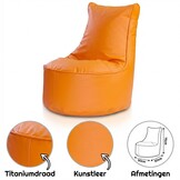 Zitzak kind oranje kunstleer 75cm