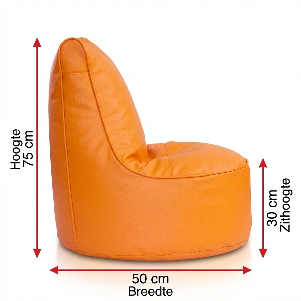 Zitzak kind oranje kunstleer 75cm