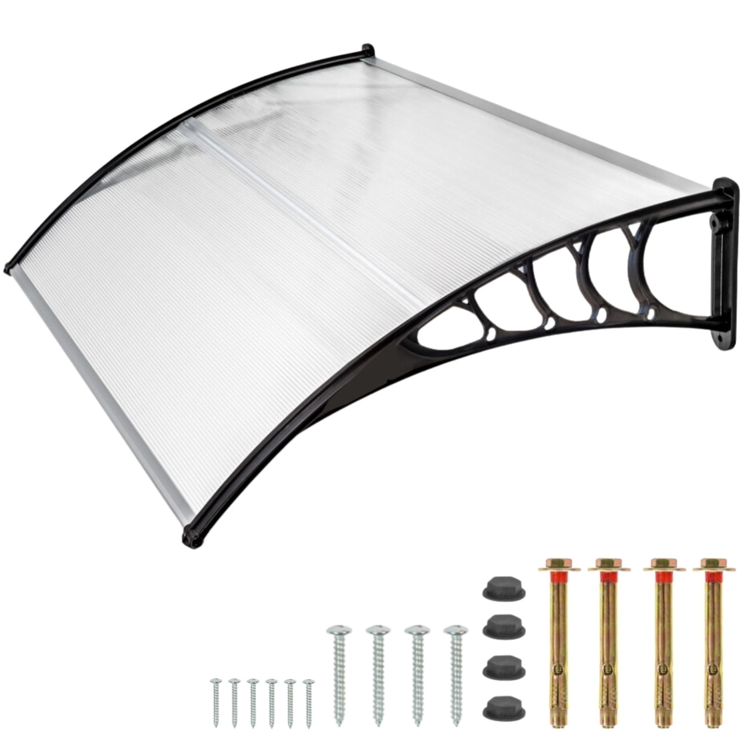 Luifel voordeur 150x80 cm | Transparant Polycarbonaat & Aluminium
