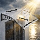 Luifel voordeur 150x80 cm | Transparant Polycarbonaat & Aluminium