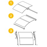 Luifel voordeur 150x80 cm | Transparant Polycarbonaat & Aluminium