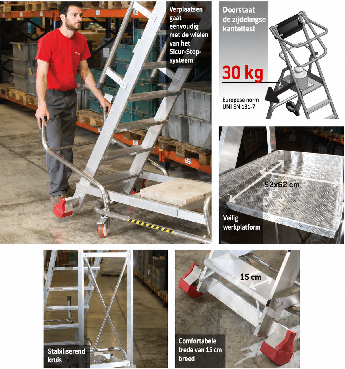 Bordestrap 10 treden - werkhoogte 4,21 m - FARAONE
