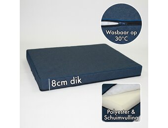 Hondenkussen - maat M - 50x60x8cm - wasbaar - marineblauw