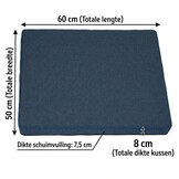 Hondenkussen - maat M - 50x60x8cm - wasbaar - marineblauw