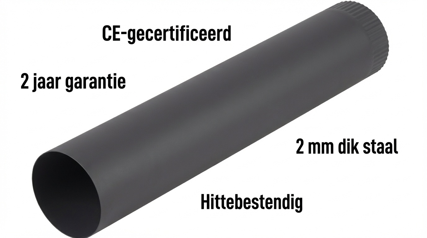 Kachelpijp - rookkanaal - 2mm staal - Ø 120 mm - 50 cm - zwart