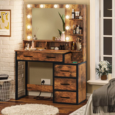 Kaptafel - met spiegel en licht - 92x40x143,5 cm - industrieel