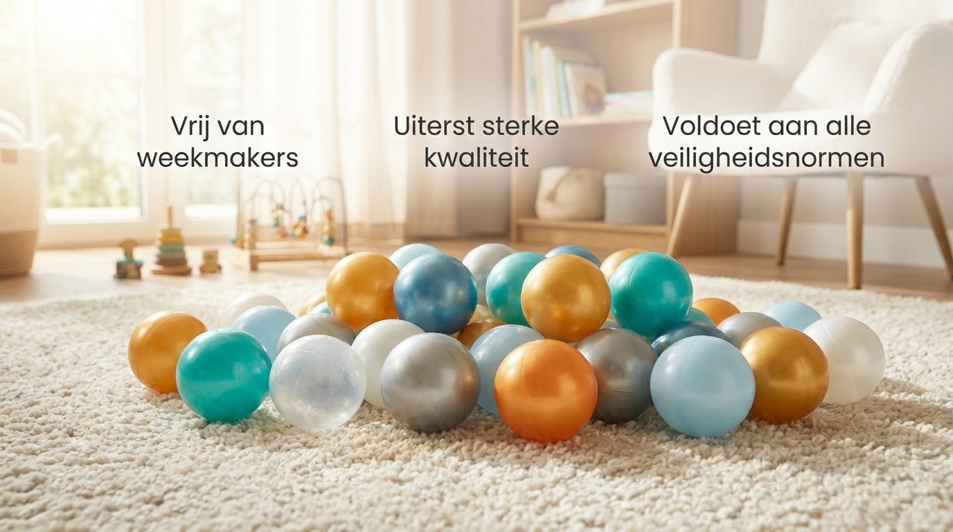 Ballenbak ballen 1000 stuks 7cm, goud, zilver, transparant, turqoise, lichtblauw