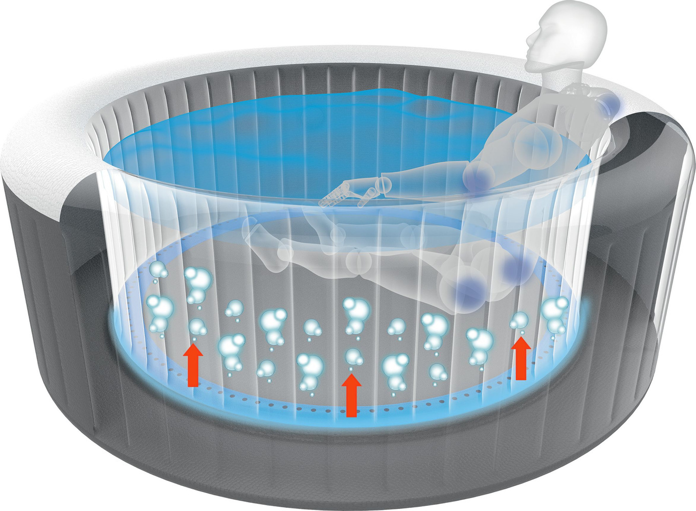 Opblaasbare spa Nice - 6 personen - 204x70 cm - rotanlook