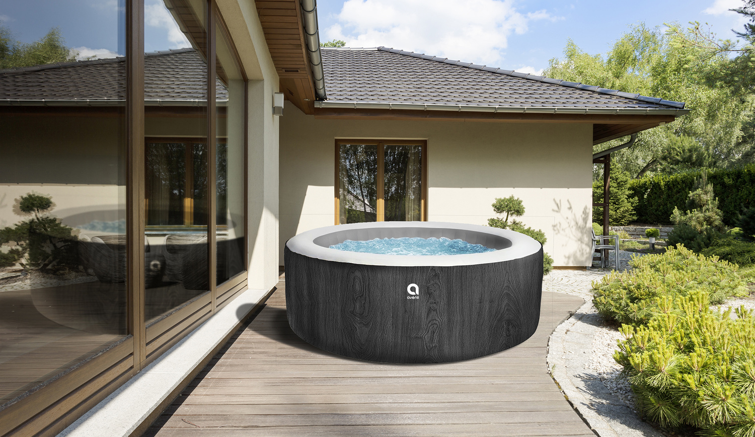 Opblaasbare spa Nice - 6 personen - 204x70 cm - houtlook