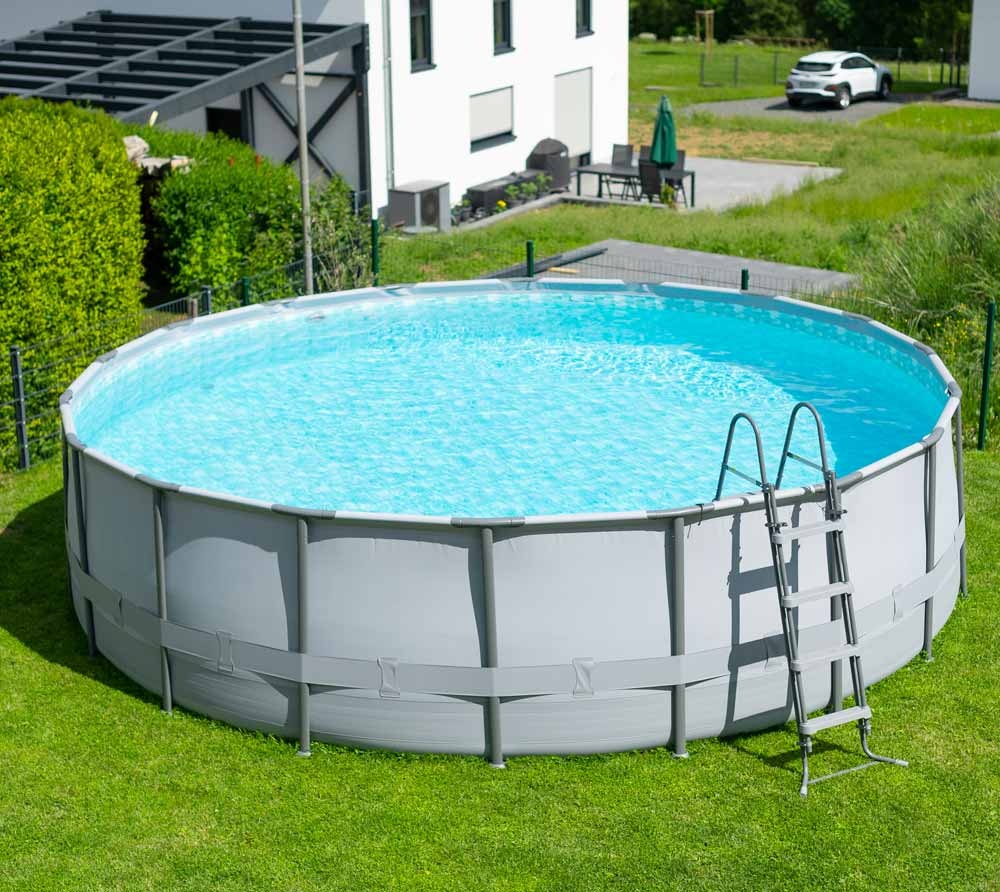 Opzet zwembad - rond 549x132 cm - complete set - grijs
