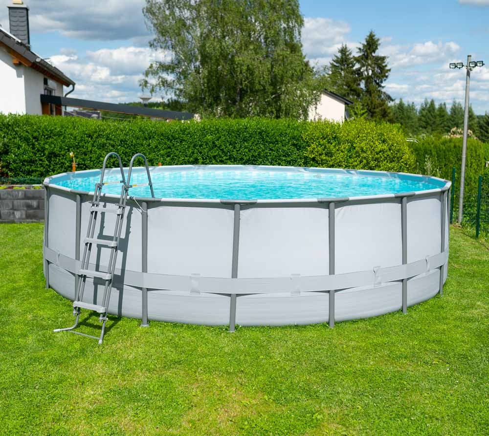 Opzet zwembad - rond 549x132 cm - complete set - grijs