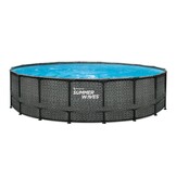 Opzet zwembad - rond 549x132 cm - grijs rattan look