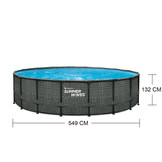 Opzet zwembad - rond 549x132 cm - grijs rattan look