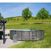 Opzet zwembad - rond 549x132 cm - grijs rattan look