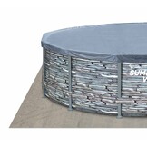Opzet zwembad - rond 549x132 cm - grijs steen look