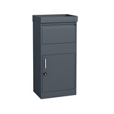 Pakketbrievenbus - 50x37x105 cm - antraciet - met plantenbak