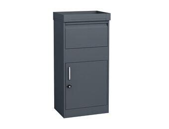 Pakketbrievenbus - 50x37x105 cm - antraciet - met plantenbak