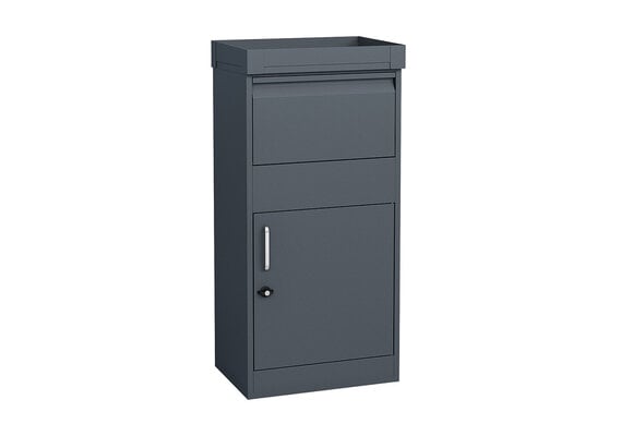 Pakketbrievenbus - 50x37x105 cm - antraciet - met plantenbak