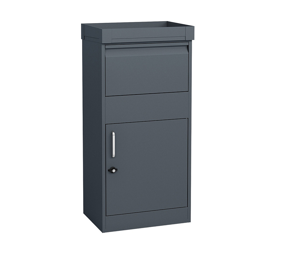Pakketbrievenbus - 50x37x105 cm - antraciet - met plantenbak