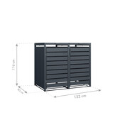 Container ombouw Kubus - 2 containers - 2x 240 L - antraciet