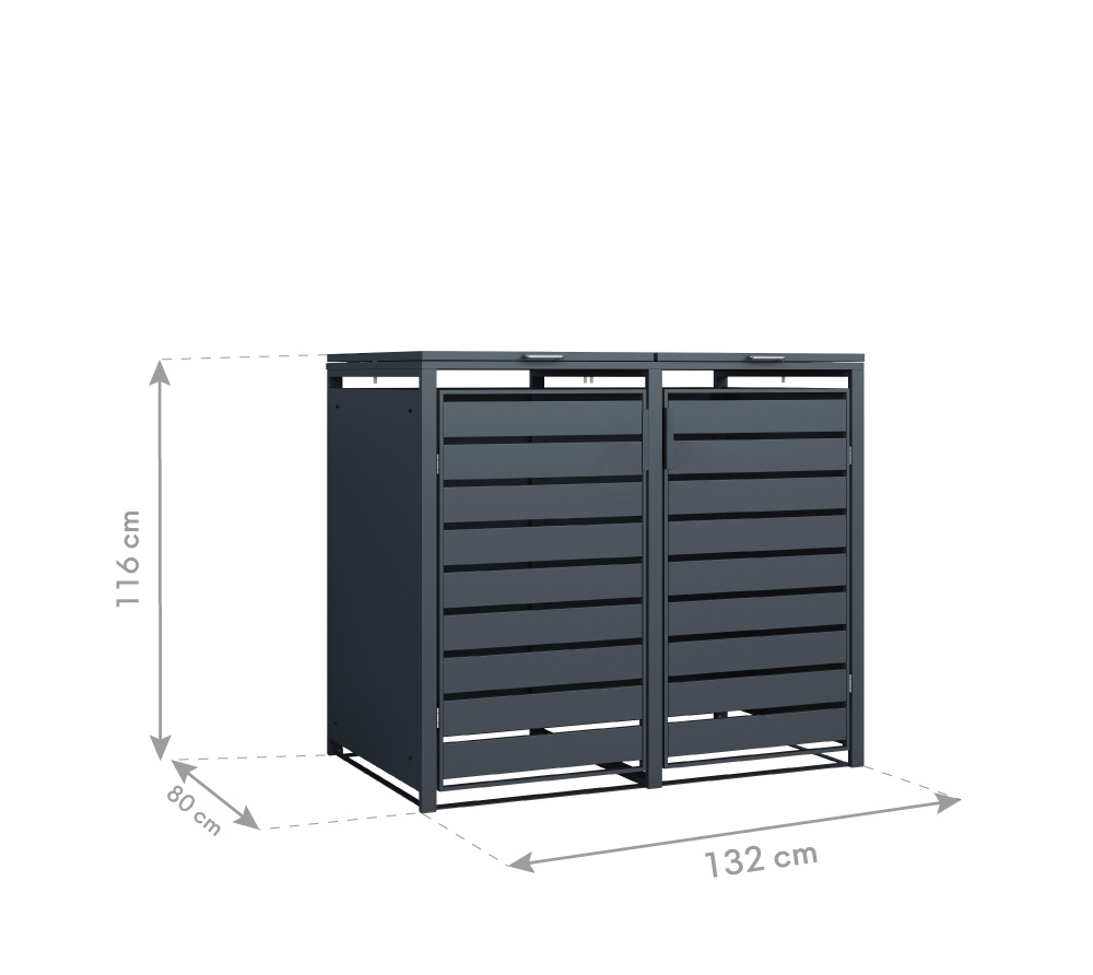 Container ombouw Kubus - 2 containers - 2x 240 L - antraciet