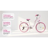 Meisjesfiets - 26 inch - met 7 versnellingen - wit roze