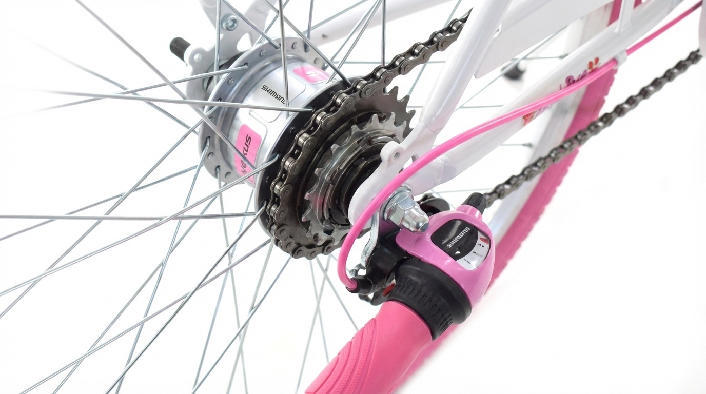 Meisjesfiets - 26 inch - met 7 versnellingen - wit roze
