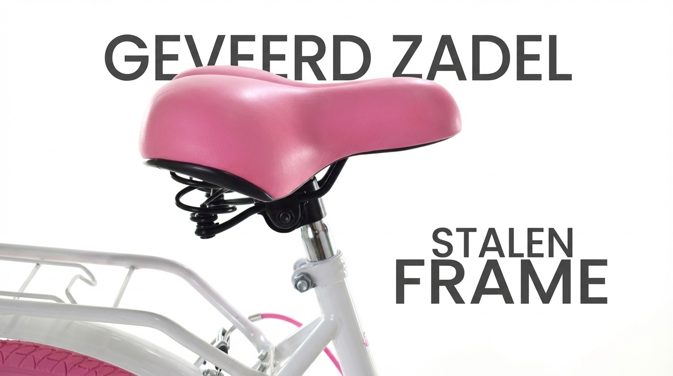 Meisjesfiets - 26 inch - met 7 versnellingen - wit roze