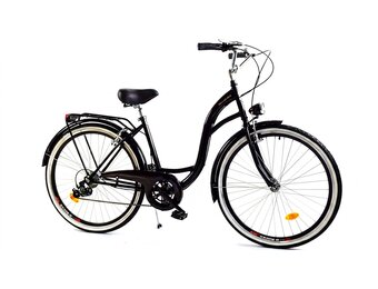 Meisjesfiets 26 inch - stadsfiets 7 versnellingen - zwart