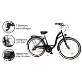Meisjesfiets 26 inch - stadsfiets 7 versnellingen - zwart