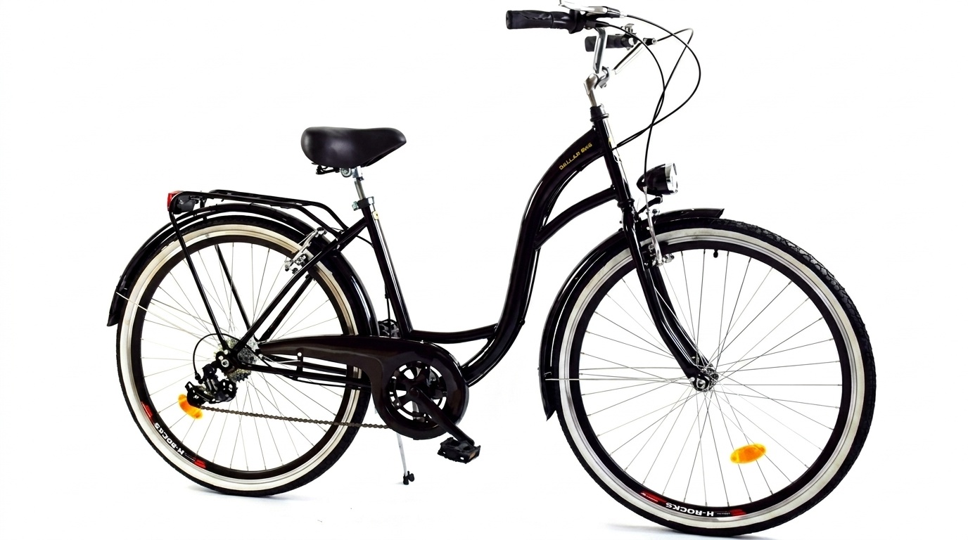 Meisjesfiets 26 inch - stadsfiets 7 versnellingen - zwart