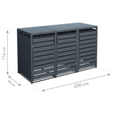 Container ombouw Kubus - 3 containers - 3x 240 L - antraciet