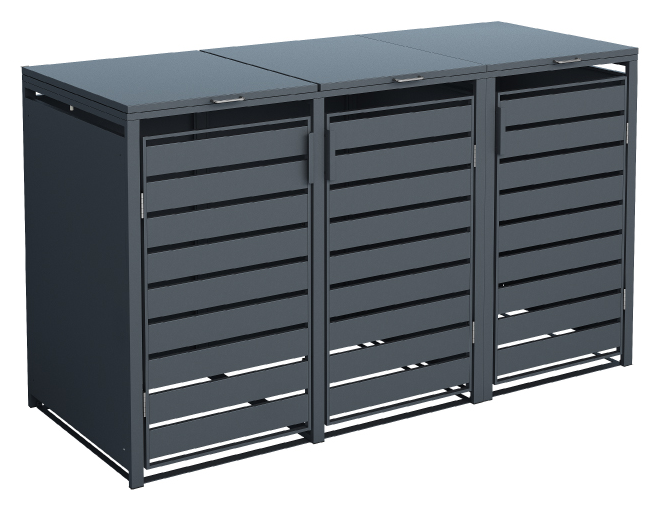 Container ombouw Kubus - 3 containers - 3x 240 L - antraciet