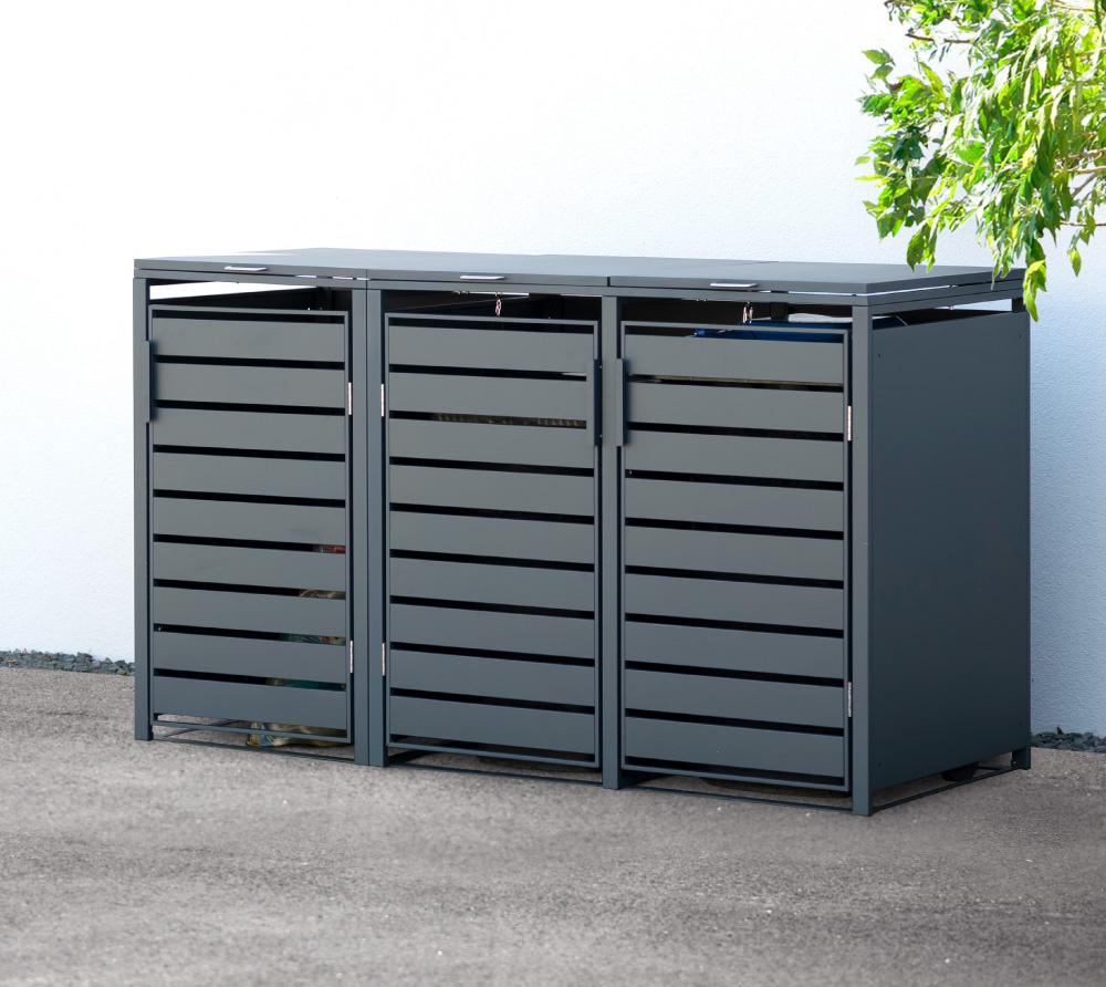 Container ombouw Kubus - 3 containers - 3x 240 L - antraciet
